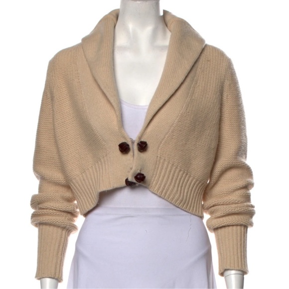 Alexander Wang Cashmere Cropped Sweater Size L - Picture 6 of 9